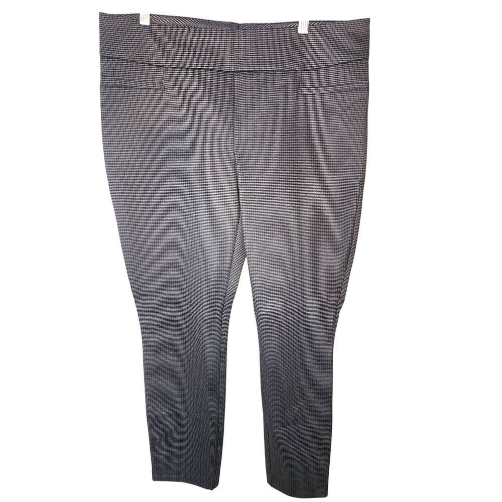 Dalia Houndstooth High Rise Pull Stretch On Ankle Tapered Leg Pants Size XL